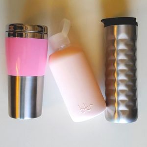 BKR TUTU pink bottle (16oz) plus 2 tumblers